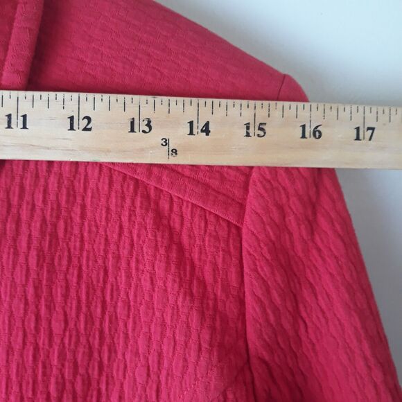 Dialogue Lined Trench Coat Women Medium Red Clasp Closure Lined Pockets - Picture 9 of 14